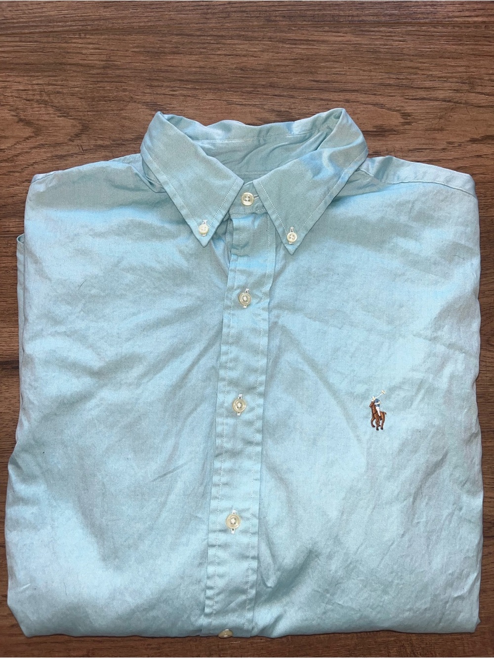 Ralph Lauren Light Blue Button-Down Oxford Shirt with Pony Logo